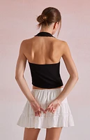 Beverly and Beck Hailey Trim Halter Tank Top