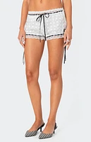 Edikted Ribbon Lacey Eyelet Shorts