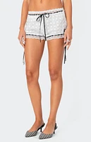 Edikted Ribbon Lacey Eyelet Shorts