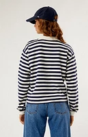 Daisy Street Knit Striped Rugby Shirt