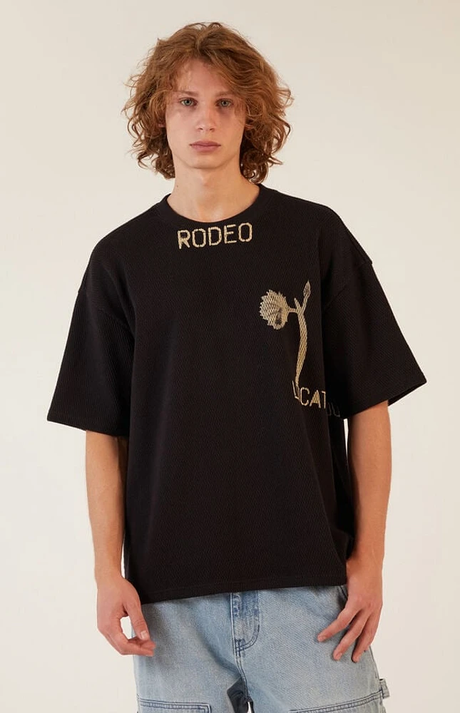 Pacsun Black Dawn Waffle Knit T-Shirt