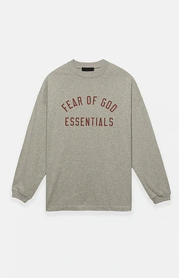 Fear of God Essentials Dark Heather Oatmeal Long Sleeve T-Shirt