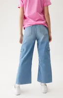 PacSun Kids Medium Blue Cargo Wide Leg Jeans