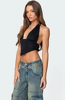 Edikted Open Back Triangle Halter Top