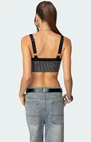 Edikted Rhinestone Ribbed Crop Top