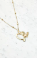 LA Hearts Heart Butterfly Necklace