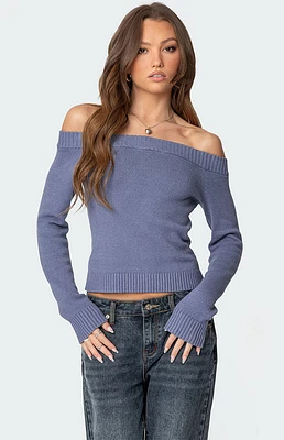 Edikted Elona Off Shoulder Knit Top