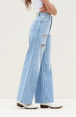 PacSun Medium Indigo Ripped Wide Leg Jeans