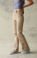 PacSun Beige Stretch High Waisted Bootcut Jeans