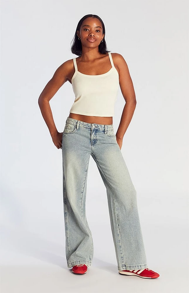 Pacsun Casey Tint Low Rise Baggy Jeans Medium Indigo Wash