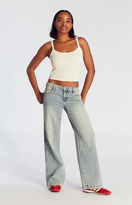 PacSun Casey Tint Low Rise Baggy Jeans Medium Indigo Wash