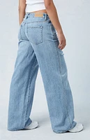 PacSun Eco Light Indigo Glitter Low Rise Baggy Jeans