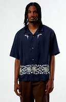 PacSun Navy Remi Oversized Resort Camp Shirt