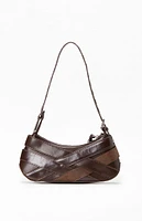 PacSun Brown Faux Leather Cross Buckle Shoulder Bag