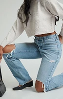 PacSun Light Indigo Ripped Knee Dad Jeans