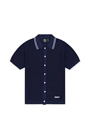 WeSC America Inc Dark Blue Polo Collar Cardigan Shirt