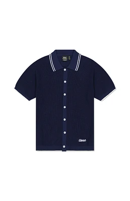 WeSC America Inc Dark Blue Polo Collar Cardigan Shirt