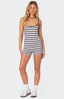 Edikted Avis Striped Ribbed Romper
