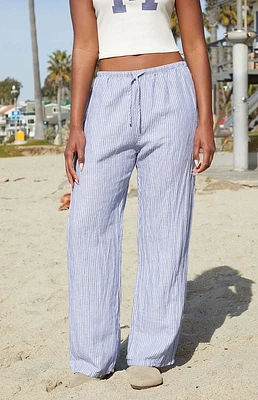 John Galt Navy & White Striped Anastasia Linen Pants