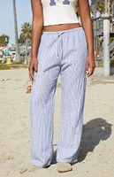 John Galt Navy & White Striped Anastasia Linen Pants