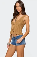 Edikted Sadiee Split Front Knit Top