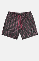 WeSC America Inc Zack Neon Flamingo 5" Swim Trunks