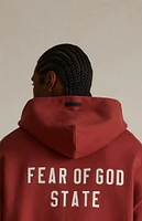 Fear of God Essentials Crimson Heavy Fleece Full Zip Hoodie