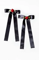 2 Pack Rosette Satin Bow Barrette