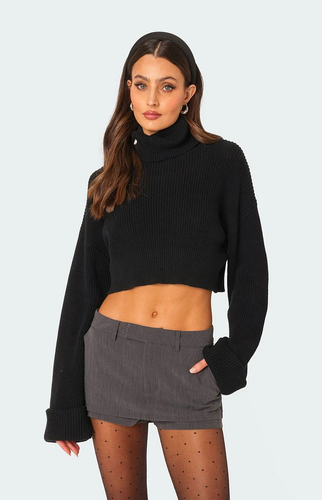 Edikted Oversized Turtle Neck Cropped Sweater