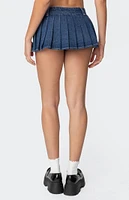 Edikted Zenia Denim Pleated Mini Skort