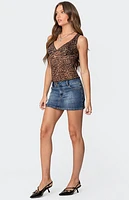 Edikted Laur Leopard Printed Cupped Top
