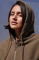 John Galt Brown Full Zip Hoodie
