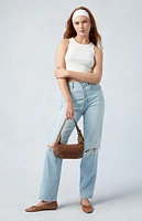 PacSun Eco Light Blue Distressed Dad Jeans