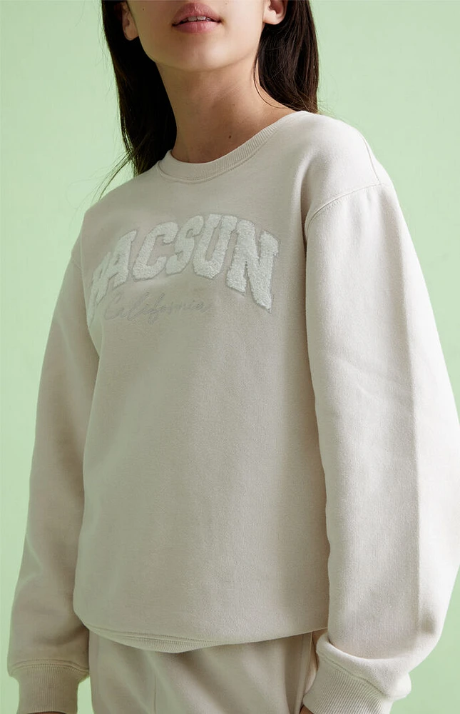 PacSun Kids Chenille Logo Crew Neck Sweatshirt