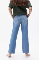 PacSun Kids Distressed Medium Blue Straight Leg Jeans