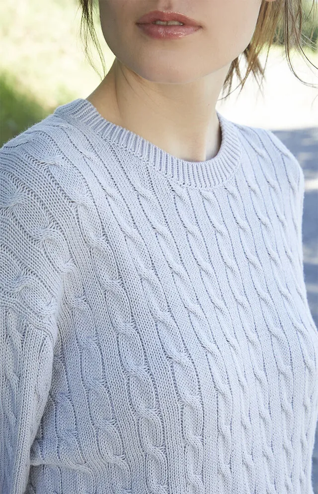 John Galt Navy Brianna Cable Knit Sweater