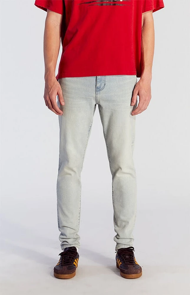 Pacsun Bryce Stretch Stacked Skinny Jeans Light Indigo