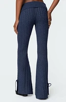 Edikted Chase Fold Over Cable Knit Pants