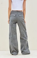 PacSun Dark Gray Low Rise Baggy Flare Cargo Pants