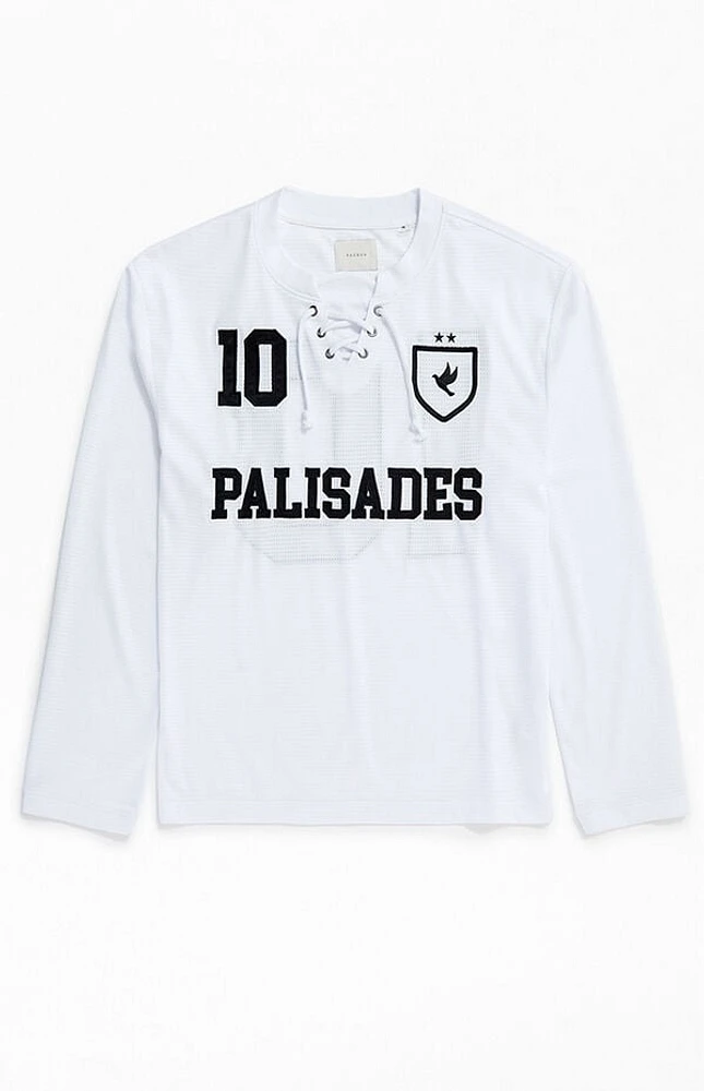 Pacsun White Palisades Long Sleeve Hockey Jersey