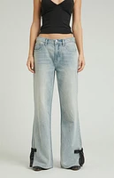Pacsun Lena Light Indigo Bow Low Rise Super Baggy Jeans