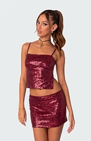 Edikted Cosmo Open Back Sequin Top