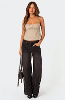 Edikted Linen Open Back Tank Top