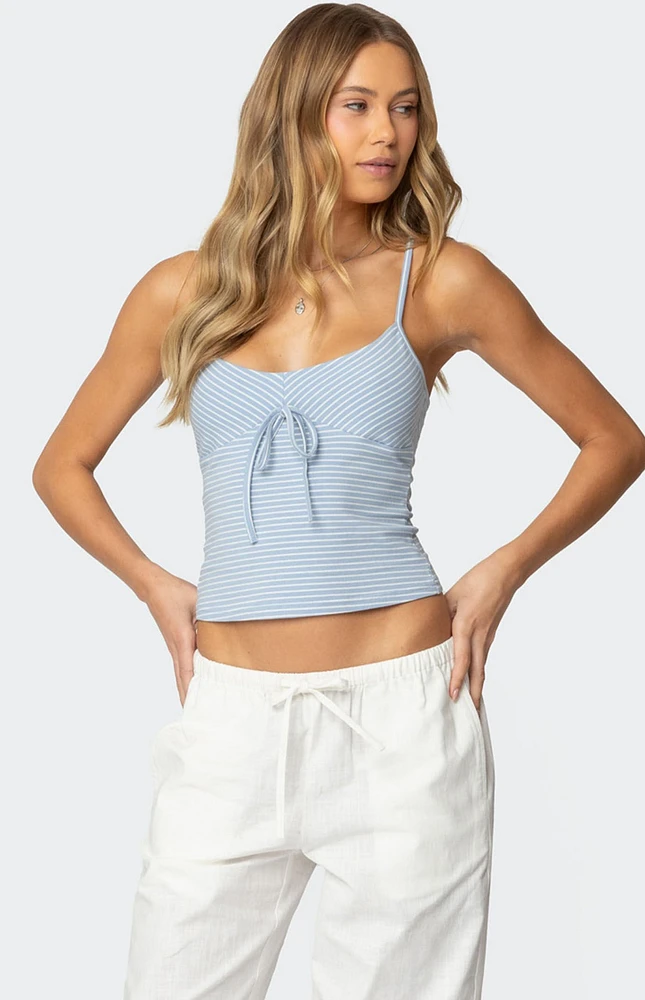 Edikted Tova Striped Scoop Tank Top