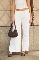 John Galt White Frankie Low Rise Baggy Pants