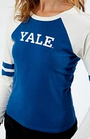 YALE Striped Raglan Long Sleeve T-Shirt