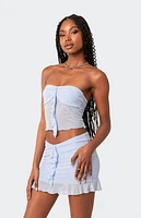 Edikted Solange Ruffle Mesh Tube Top