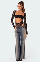 Edikted Zoey Sheer Lace Two Piece Bodysuit