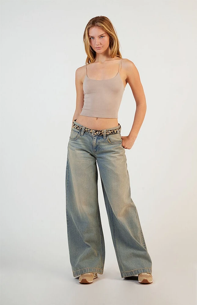 PacSun Sloane Low Rise Ultra Baggy Jeans Light Indigo Tinted