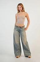 PacSun Sloane Low Rise Ultra Baggy Jeans Light Indigo Tinted